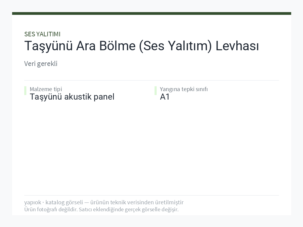 Taşyünü Ara Bölme (Ses Yalıtım) Levhası