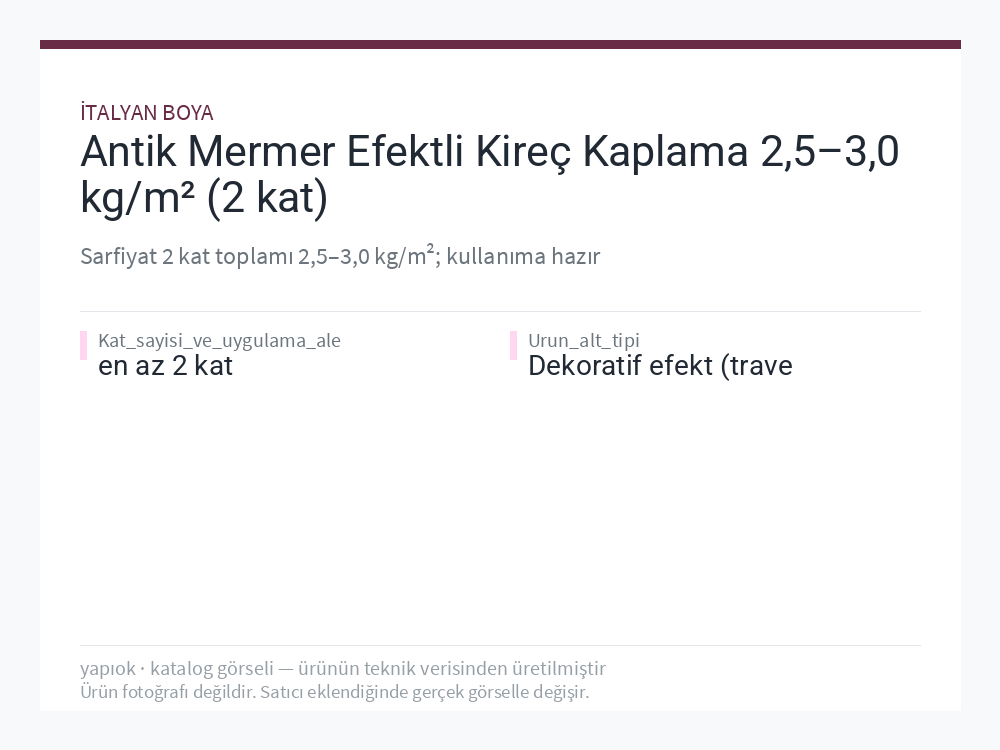 Antik Mermer Efektli Kireç Kaplama 2,5–3,0 kg/m² (2 kat)