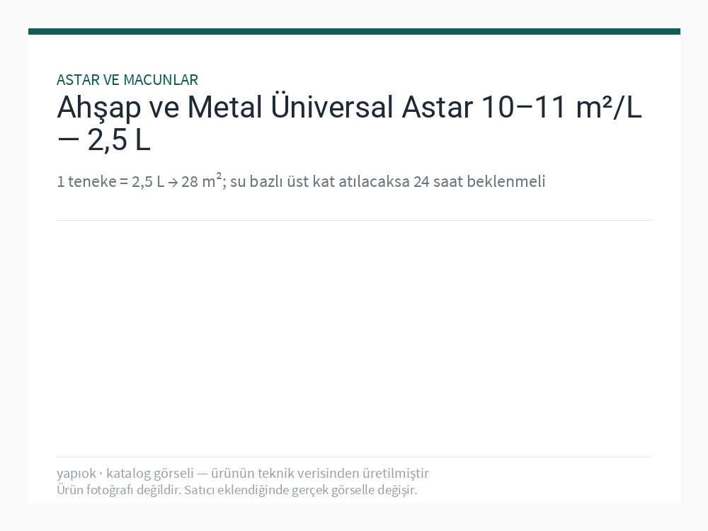 Ahşap ve Metal Üniversal Astar 10–11 m²/L — 2,5 L