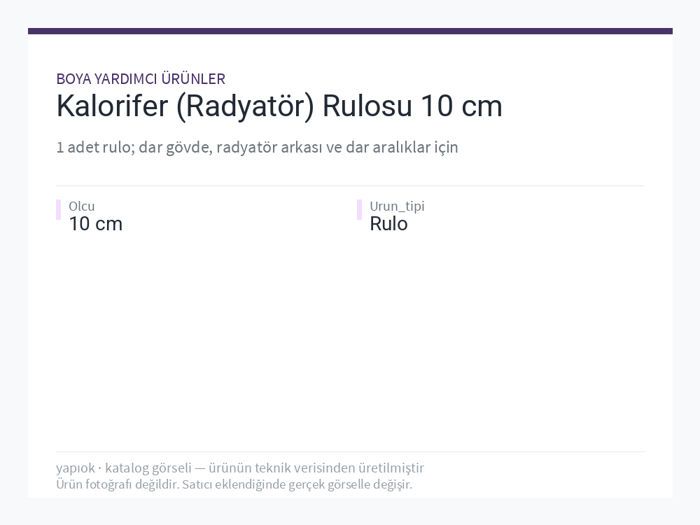 Kalorifer (Radyatör) Rulosu 10 cm
