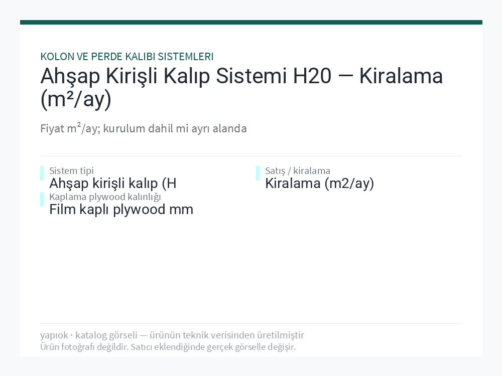 Ahşap Kirişli Kalıp Sistemi H20 — Kiralama (m²/ay)