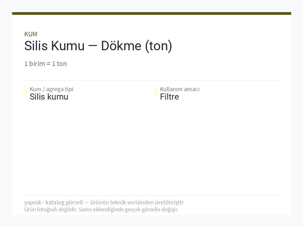 Silis Kumu — Dökme (ton)
