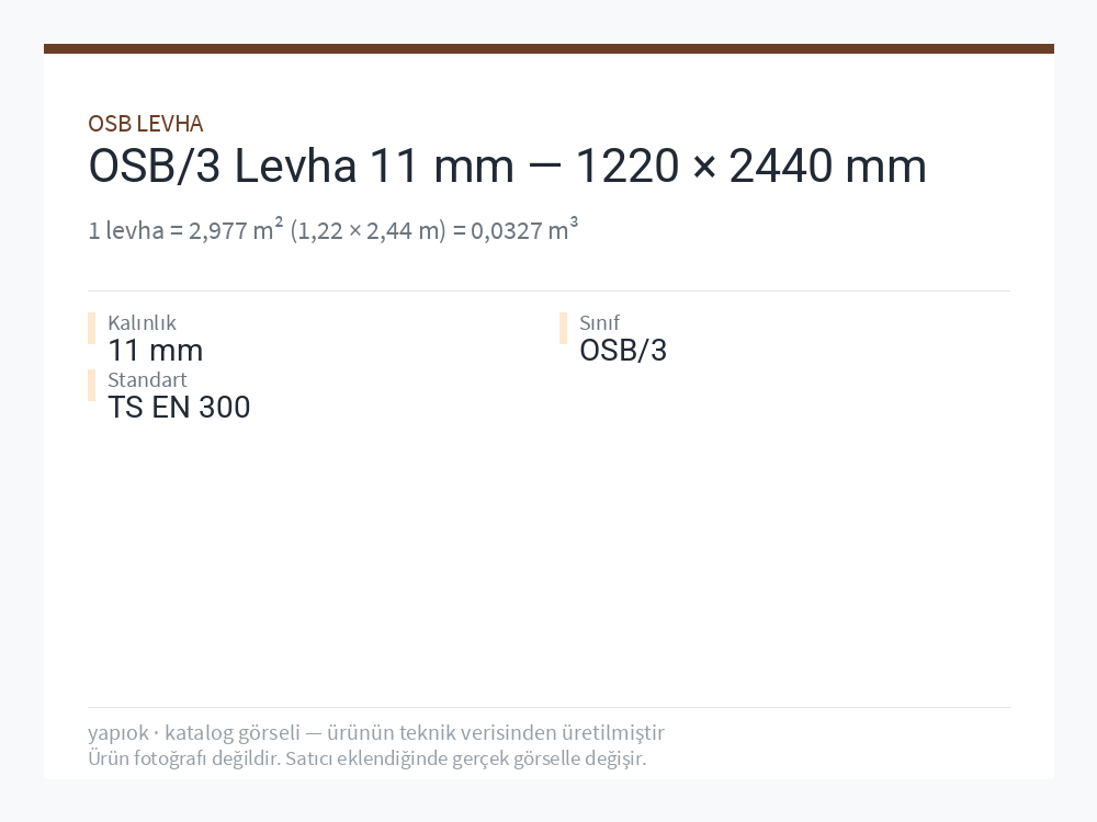 OSB/3 Levha 11 mm — 1220 × 2440 mm