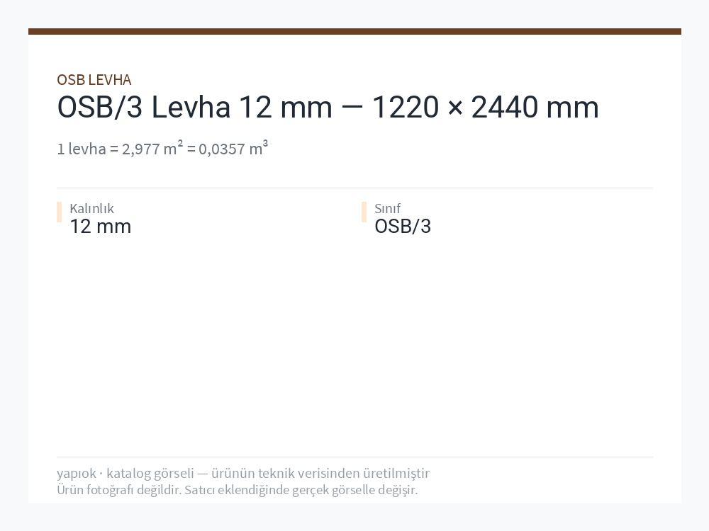 OSB/3 Levha 12 mm — 1220 × 2440 mm