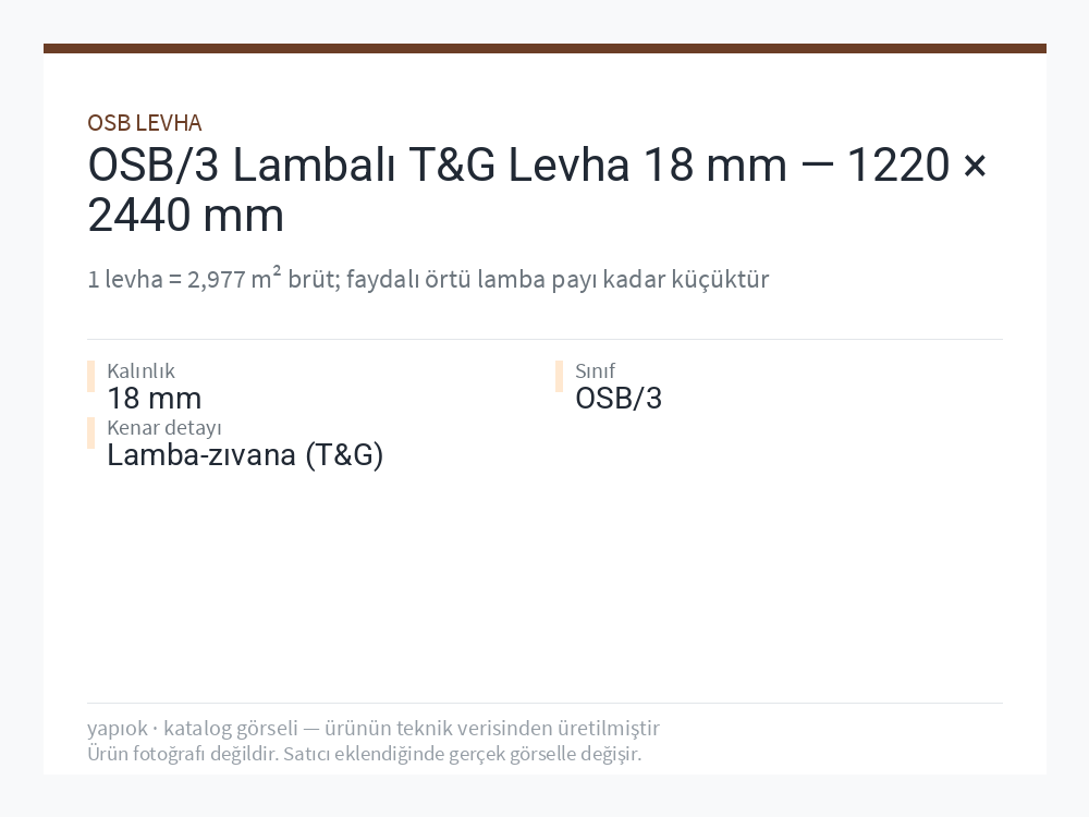 OSB/3 Lambalı T&G Levha 18 mm — 1220 × 2440 mm