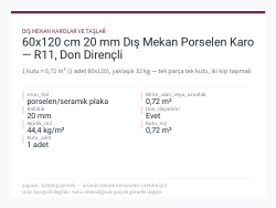 60x120 cm 20 mm Dış Mekan Porselen Karo — R11, Don Dirençli