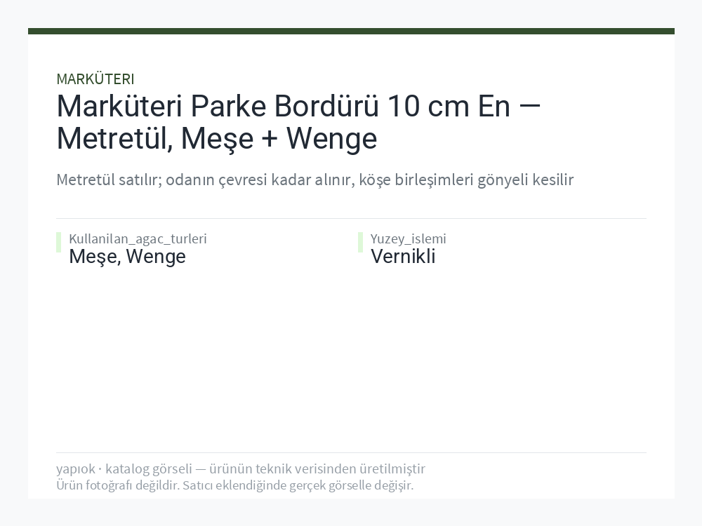 Marküteri Parke Bordürü 10 cm En — Metretül, Meşe + Wenge