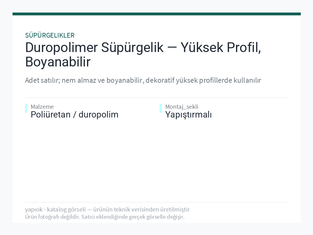 Duropolimer Süpürgelik — Yüksek Profil, Boyanabilir