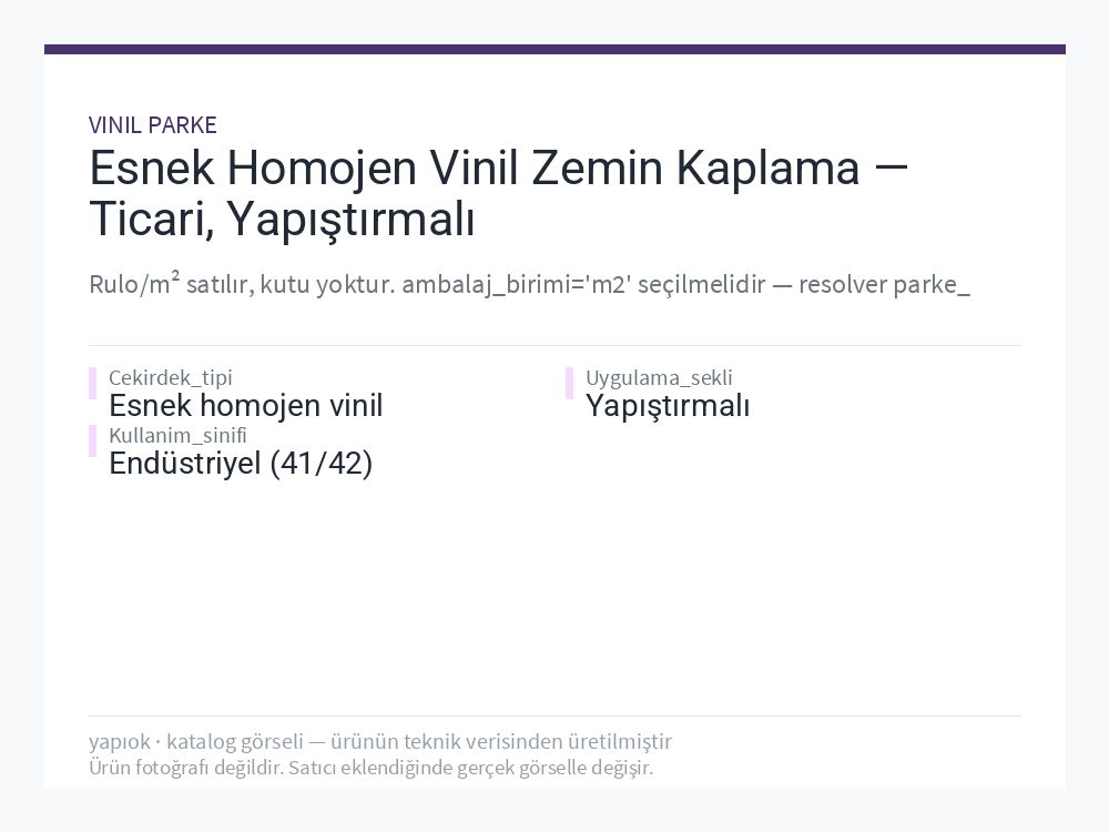 Esnek Homojen Vinil Zemin Kaplama — Ticari, Yapıştırmalı