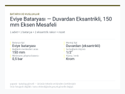 Eviye Bataryası — Duvardan Eksantrikli, 150 mm Eksen Mesafeli
