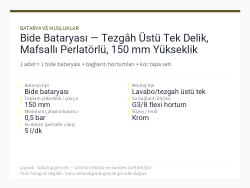 Bide Bataryası — Tezgâh Üstü Tek Delik, Mafsallı Perlatörlü, 150 mm Yükseklik
