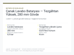 Çanak Lavabo Bataryası — Tezgâhtan Yüksek, 280 mm Gövde