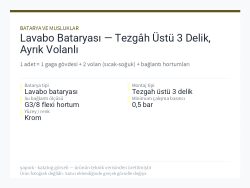Lavabo Bataryası — Tezgâh Üstü 3 Delik, Ayrık Volanlı