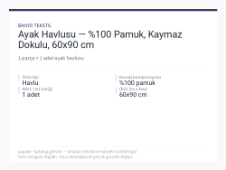 Ayak Havlusu — %100 Pamuk, Kaymaz Dokulu, 60x90 cm
