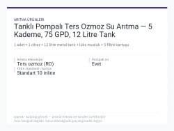 Tanklı Pompalı Ters Ozmoz Su Arıtma — 5 Kademe, 75 GPD, 12 Litre Tank