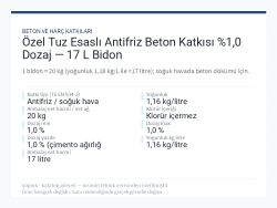 Özel Tuz Esaslı Antifriz Beton Katkısı %1,0 Dozaj — 17 L Bidon