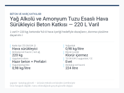 Yağ Alkolü ve Amonyum Tuzu Esaslı Hava Sürükleyici Beton Katkısı — 220 L Varil
