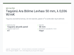 Taşyünü Ara Bölme Levhası 50 mm, λ 0,036 W/mK
