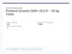 Portland Çimento CEM I 42,5 R — 50 kg Torba