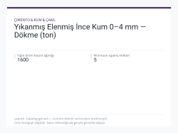 Yıkanmış Elenmiş İnce Kum 0–4 mm — Dökme (ton)