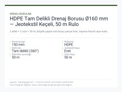 HDPE Tam Delikli Drenaj Borusu Ø160 mm — Jeotekstil Keçeli, 50 m Rulo