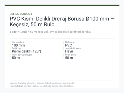 PVC Kısmi Delikli Drenaj Borusu Ø100 mm — Keçesiz, 50 m Rulo