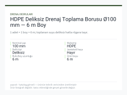 HDPE Deliksiz Drenaj Toplama Borusu Ø100 mm — 6 m Boy
