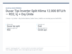Duvar Tipi İnverter Split Klima 12.000 BTU/h — R32, İç + Dış Ünite