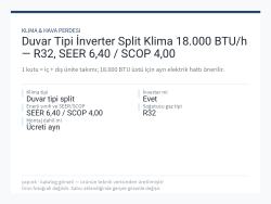 Duvar Tipi İnverter Split Klima 18.000 BTU/h — R32, SEER 6,40 / SCOP 4,00