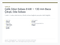 Çelik Odun Sobası 8 kW — 130 mm Baca Çıkışlı, Oda Sobası