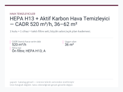 HEPA H13 + Aktif Karbon Hava Temizleyici — CADR 520 m³/h, 36–62 m²