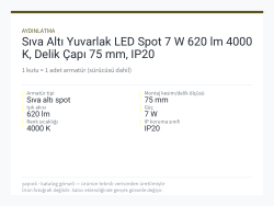 Sıva Altı Yuvarlak LED Spot 7 W 620 lm 4000 K, Delik Çapı 75 mm, IP20