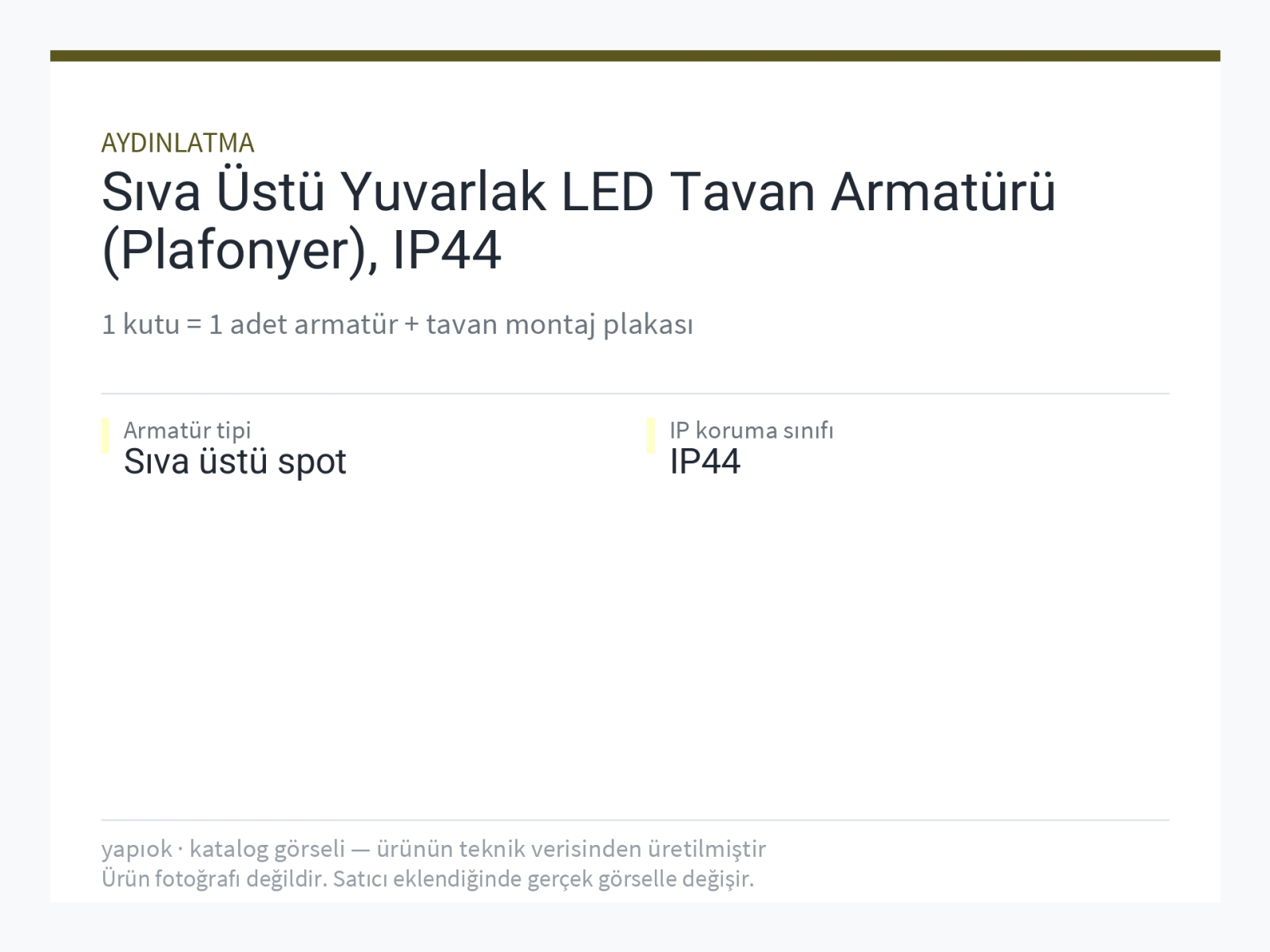 Sıva Üstü Yuvarlak LED Tavan Armatürü (Plafonyer), IP44