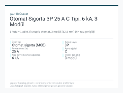 Otomat Sigorta 3P 25 A C Tipi, 6 kA, 3 Modül