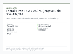 Topraklı Priz 16 A / 250 V, Çerçeve Dahil, Sıva Altı, 2M