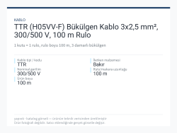 TTR (H05VV-F) Bükülgen Kablo 3x2,5 mm², 300/500 V, 100 m Rulo
