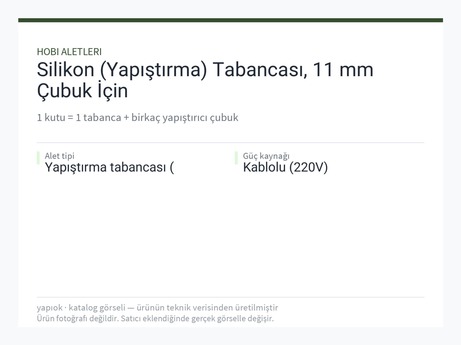 Silikon (Yapıştırma) Tabancası, 11 mm Çubuk İçin