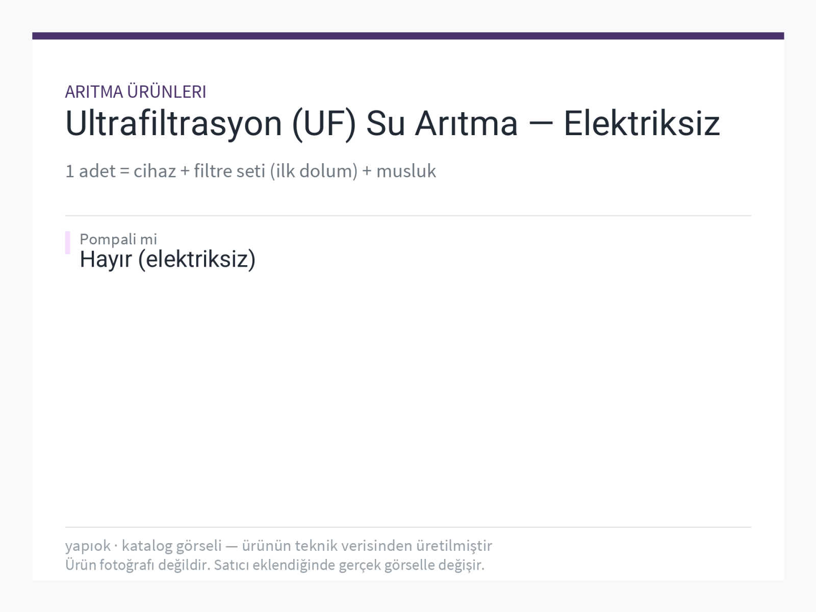Ultrafiltrasyon (UF) Su Arıtma — Elektriksiz