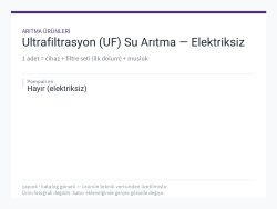 Ultrafiltrasyon (UF) Su Arıtma — Elektriksiz