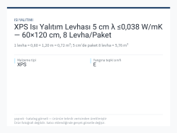 XPS Isı Yalıtım Levhası 5 cm λ ≤0,038 W/mK — 60×120 cm, 8 Levha/Paket