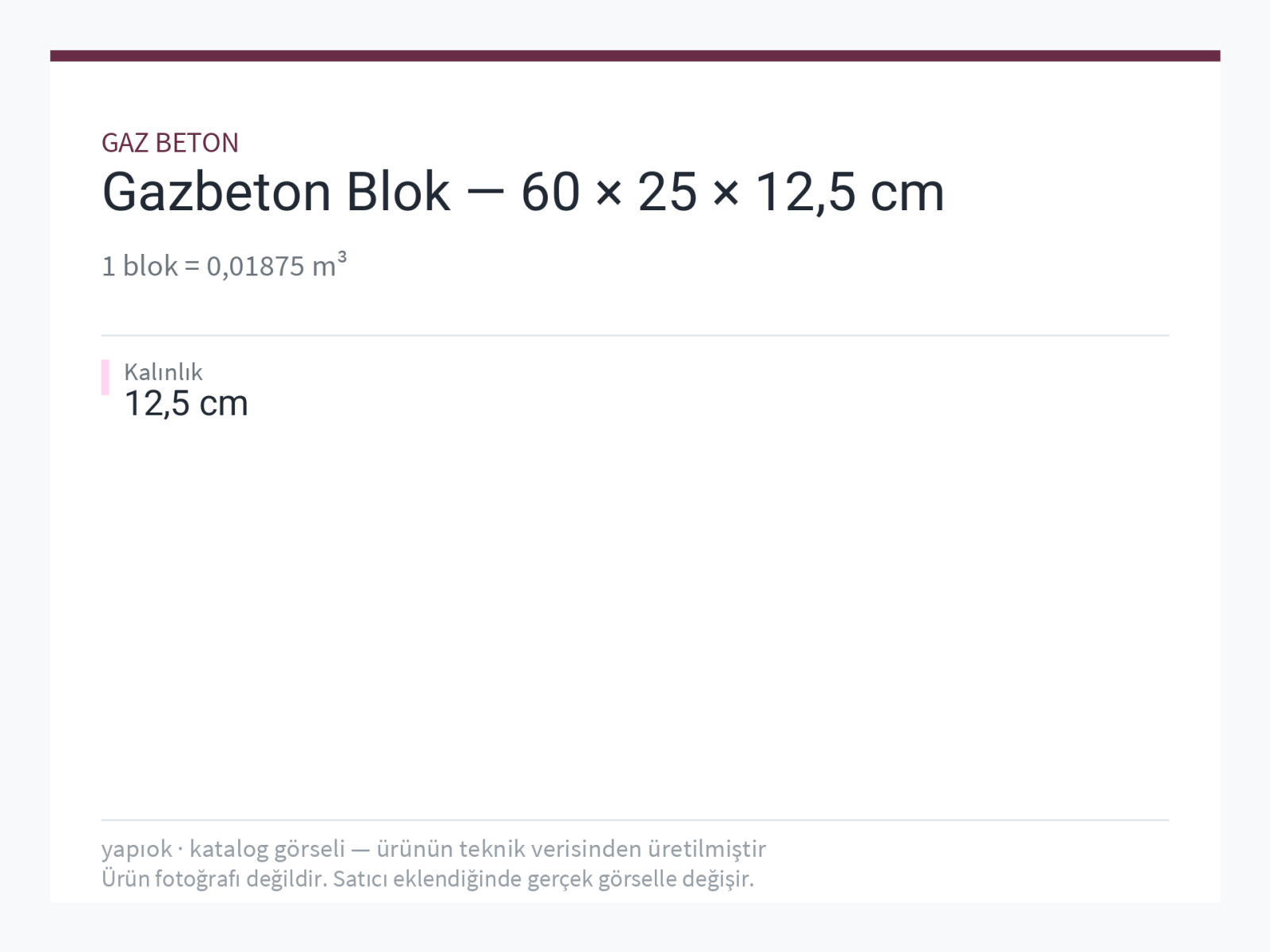 Gazbeton Blok — 60 × 25 × 12,5 cm