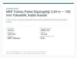 MDF Foliolu Parke Süpürgeliği 2,44 m — 100 mm Yükseklik, Kablo Kanallı