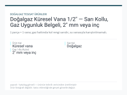 Doğalgaz Küresel Vana 1/2" — Sarı Kollu, Gaz Uygunluk Belgeli, 2" mm veya inç