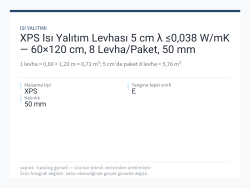 XPS Isı Yalıtım Levhası 5 cm λ ≤0,038 W/mK — 60×120 cm, 8 Levha/Paket, 50 mm