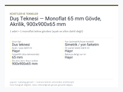 Duş Teknesi — Monoflat 65 mm Gövde, Akrilik, 900x900x65 mm