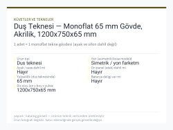 Duş Teknesi — Monoflat 65 mm Gövde, Akrilik, 1200x750x65 mm