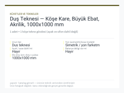 Duş Teknesi — Köşe Kare, Büyük Ebat, Akrilik, 1000x1000 mm