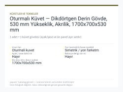 Oturmalı Küvet — Dikdörtgen Derin Gövde, 530 mm Yükseklik, Akrilik, 1700x700x530 mm