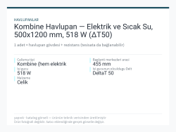 Kombine Havlupan — Elektrik ve Sıcak Su, 500x1200 mm, 518 W (ΔT50)