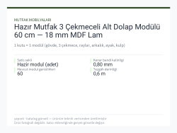Hazır Mutfak 3 Çekmeceli Alt Dolap Modülü 60 cm — 18 mm MDF Lam